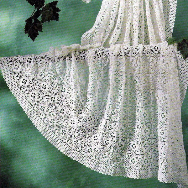 Vintage Crochet Pattern:  Victorian Heirloom Lace Throw Afghan Blanket Bedspread