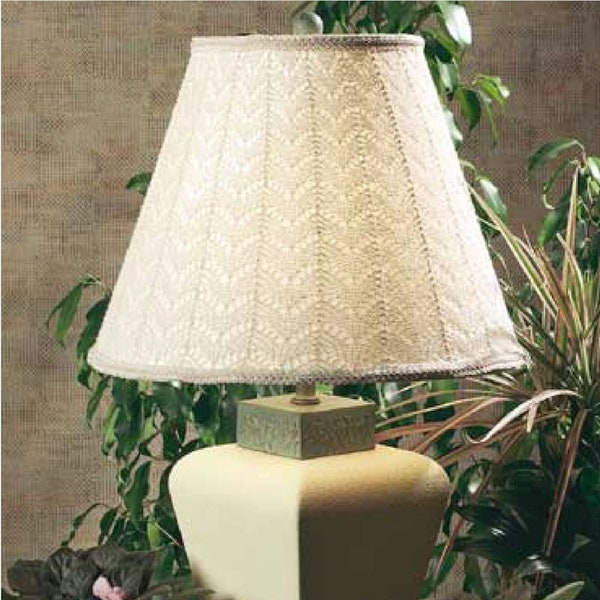 Vintage Knitting Pattern:  Lace Lamp Shade (country home decor lampshade)