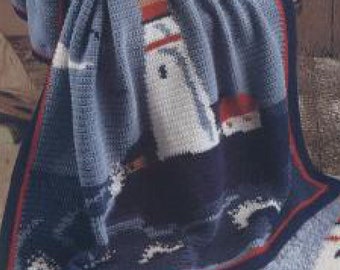 Vintage Crochet Pattern:  Lighthouse Afghan