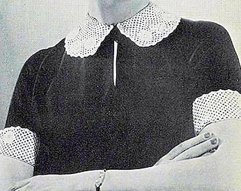 Patron au crochet vintage : col et poignets en crochet irlandais héritage (1937)