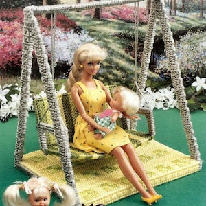 Vintage Plastic Canvas Pattern:  Barbie Garden Swing for the Back Yard