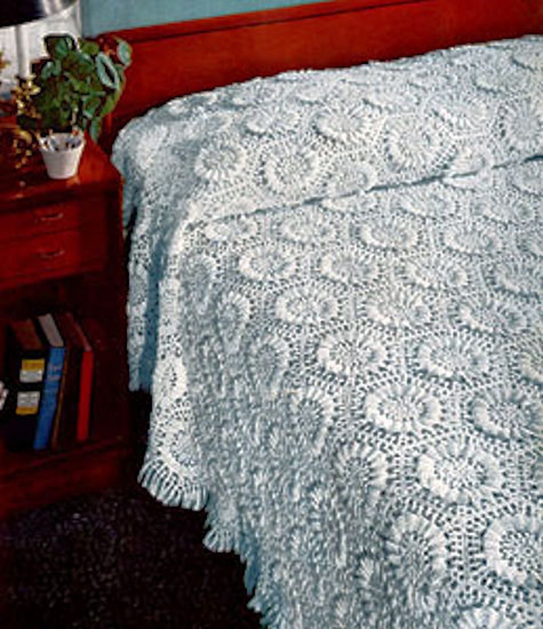 Vintage Crochet Pattern : Heirloom Sunflower Bedspread 1952 - Etsy