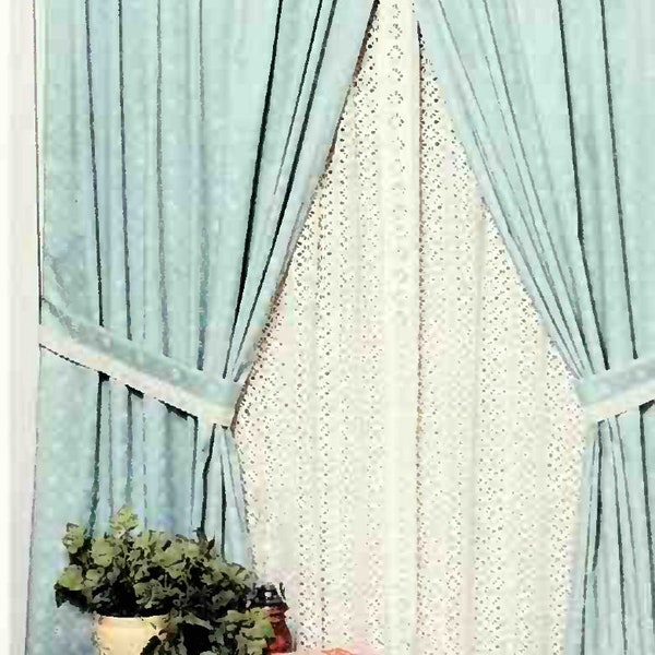 Vintage Crochet Pattern:  Classic Spider Web Curtain Panels (1992)