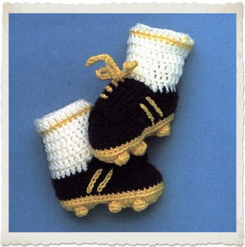 Vintage Crochet Pattern Soccer Cleats Baby Booties Etsy Nederland