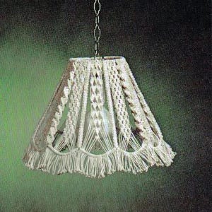Vintage Macrame Pattern :  Hanging / Swag Lamp Shade (15" x 10")