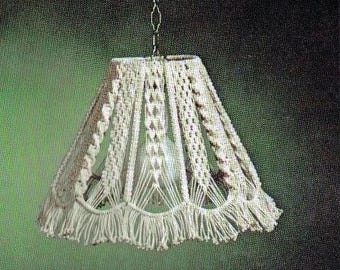 Patrón de macramé vintage: Pantalla de lámpara colgante (38 x 25 cm)
