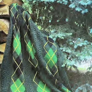 Vintage stickmönster: Argyle Afghan (122 x 182 cm)