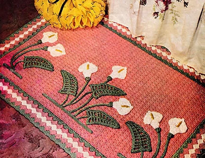 7 Crochet Bath Rug Patterns for Bathroom Floors, Entryways, and Cozy Home Decor 7 Vintage Crochet Pattern: Floral Calla Lily Rug / Bath Mat