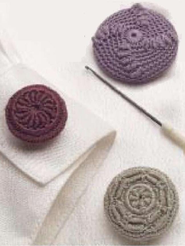 Vintage Crochet Pattern:  Heirloom Victorian Button Covers - 3 Styles