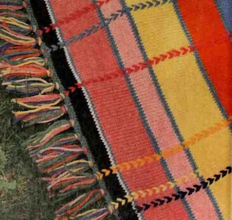 Vintage Knitting Pattern Striped Afghan 1986 Etsy