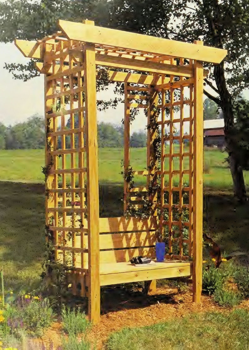 Vintage Woodworking Plans Garden Bench / Arbor Combination Etsy