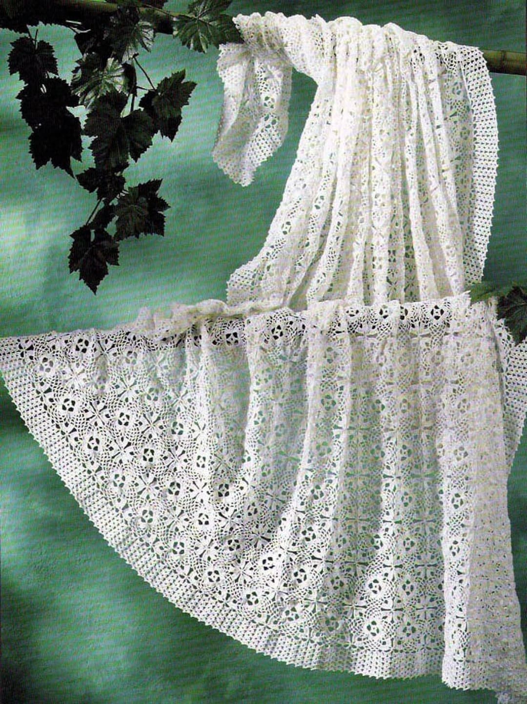 Vintage Crochet Pattern: Victorian Heirloom Lace Throw Afghan Blanket ...