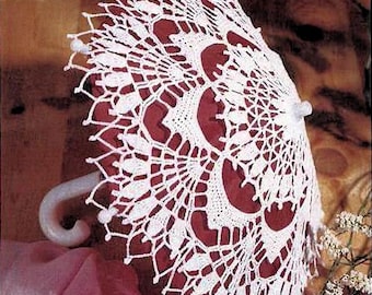 Vintage Crochet Pattern:  Satin Lined Victorian Parasol  (12 inch diameter)