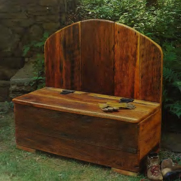 Vintage Woodworking Plans:  Garden Storage Bench