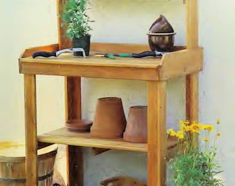 Vintage Woodworking Plans:  Potting Bench for Gardening