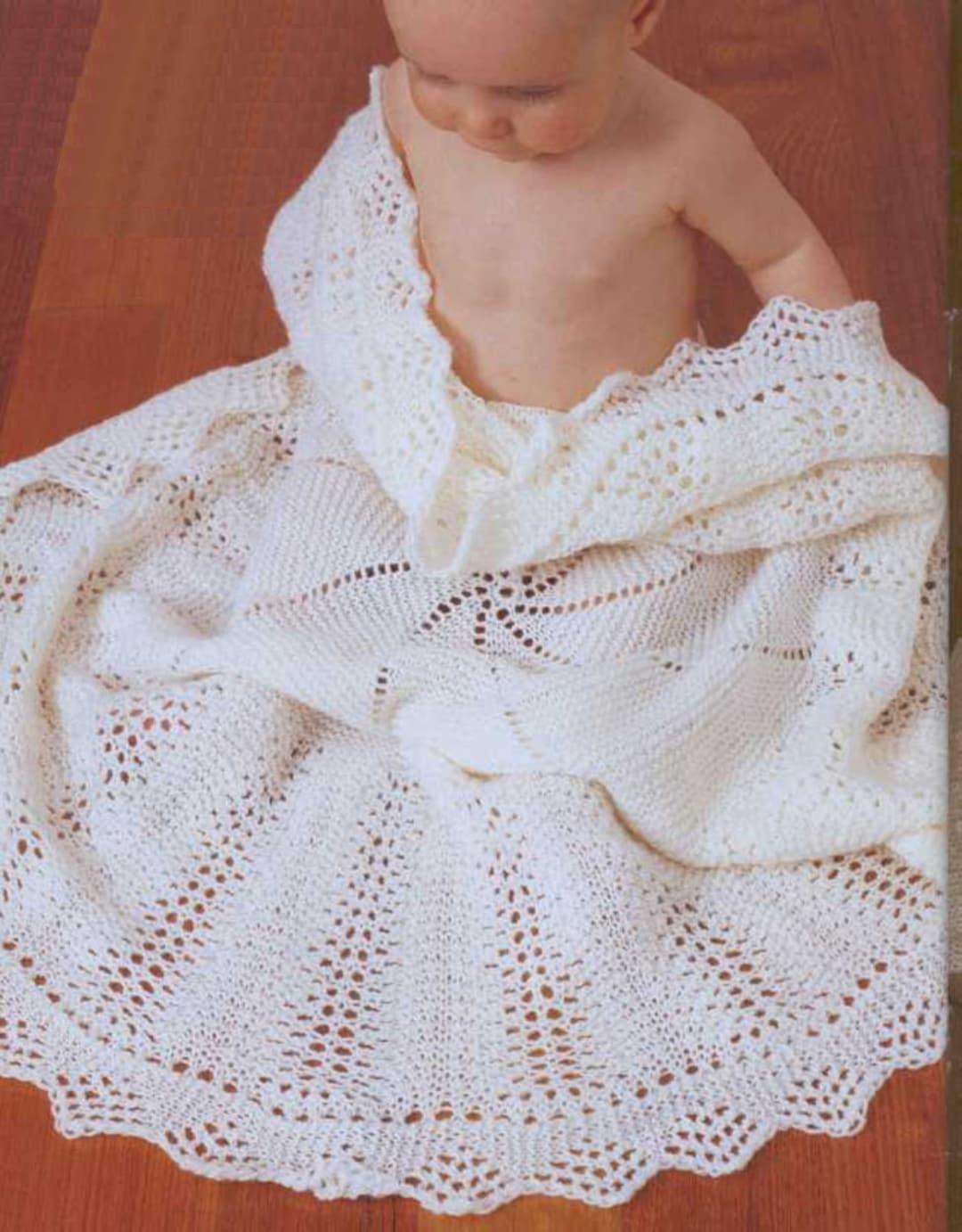 Vintage Knitting Pattern: Heirloom Victorian Bubbles Baby Shawl