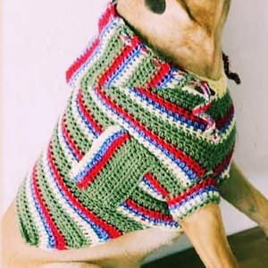 Vintage Crochet Pattern:  Seventies (70&#39;s)  Style Dog Sweater