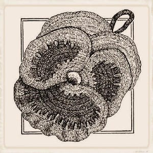 Vintage Crochet Pattern :  Ruffled Pansy Pot Holder (potholder)