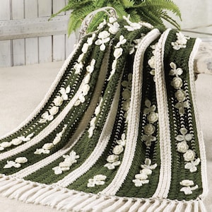 Vintage Crochet Pattern:  Mile-A-Minute Irish Rose Afghan