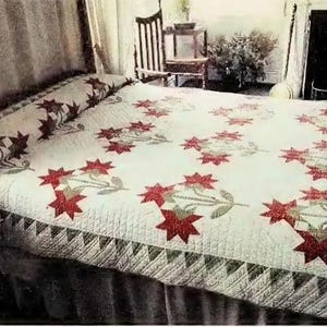 Vintage Quilting Pattern :  Heirloom Carolina Lily Quilt (88&quot; sqiare)