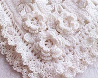 Vintage Crochet Pattern:  Heirloom Victorian Irish Rose Baby Afghan