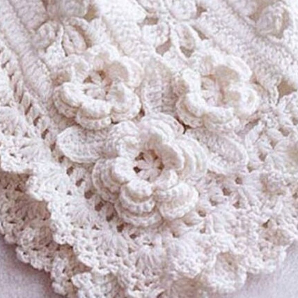 Vintage Crochet Pattern:  Heirloom Victorian Irish Rose Baby Afghan