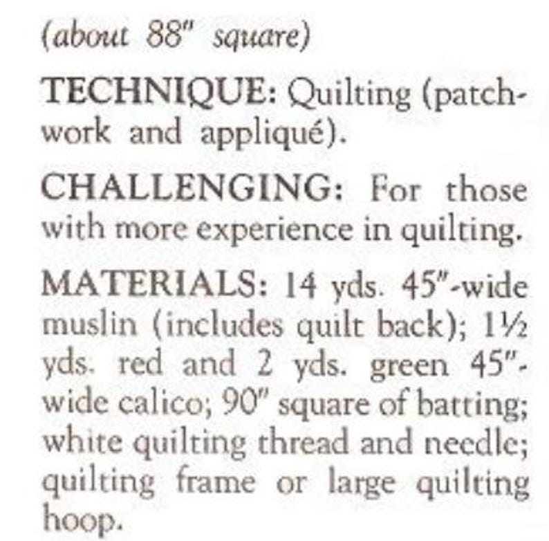 Vintage Quilting Pattern : Heirloom Carolina Lily Quilt (88" Sqiare) - Etsy