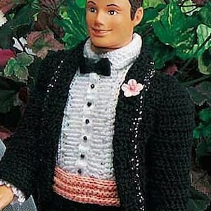 Vintage Crochet Pattern:  Ken Tuxedo (1997)
