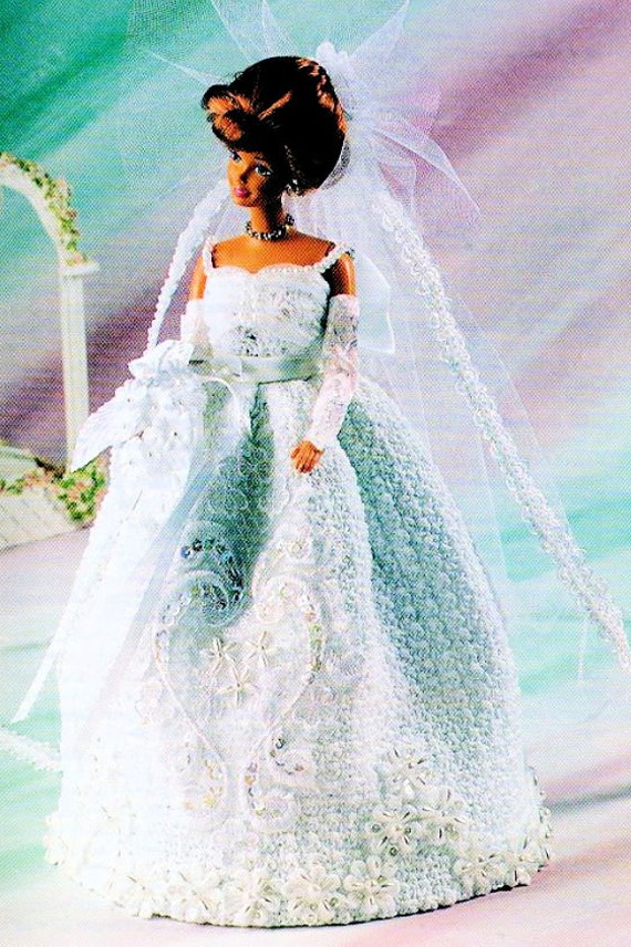 Vintage Crochet Pattern: Beautiful Beaded Barbie Bridal Wedding Gown (1999)