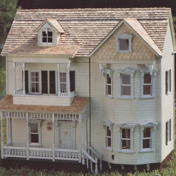 Vintage Woodworking Plans --  3 Separate Dollhouse Builds -- 1:12 Victorian, Georgian, and Colonial  (1994)