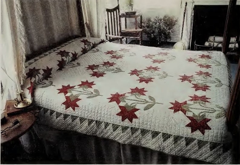 Vintage Quilting Pattern : Heirloom Carolina Lily Quilt 1987 - Etsy