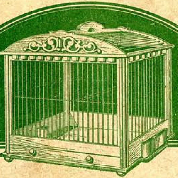 Vintage Woodworking / Scroll Saw Plans:  Victorian Bird Cage (Size 13.75 x 8.25 x 12.5 inches high)