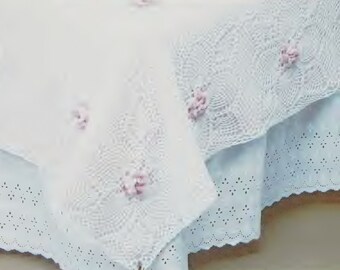 Vintage Crochet Pattern:  Heirloom Victorian Pineapple Rose Bedspread