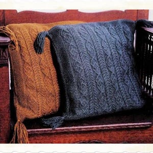 Vintage Knitting Pattern :  Celtic Cable Knit Pillow (20 x 20&quot;)