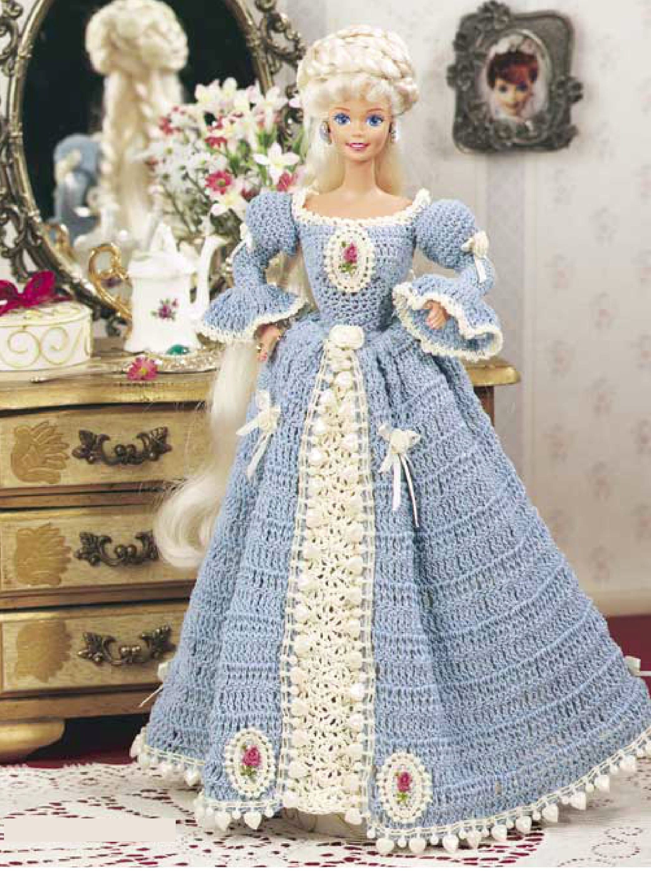 Image result for Crochet Patterns Free Barbie Ball Gown | Barbie crochet  gown, Crochet doll dress, Crochet wedding dresses