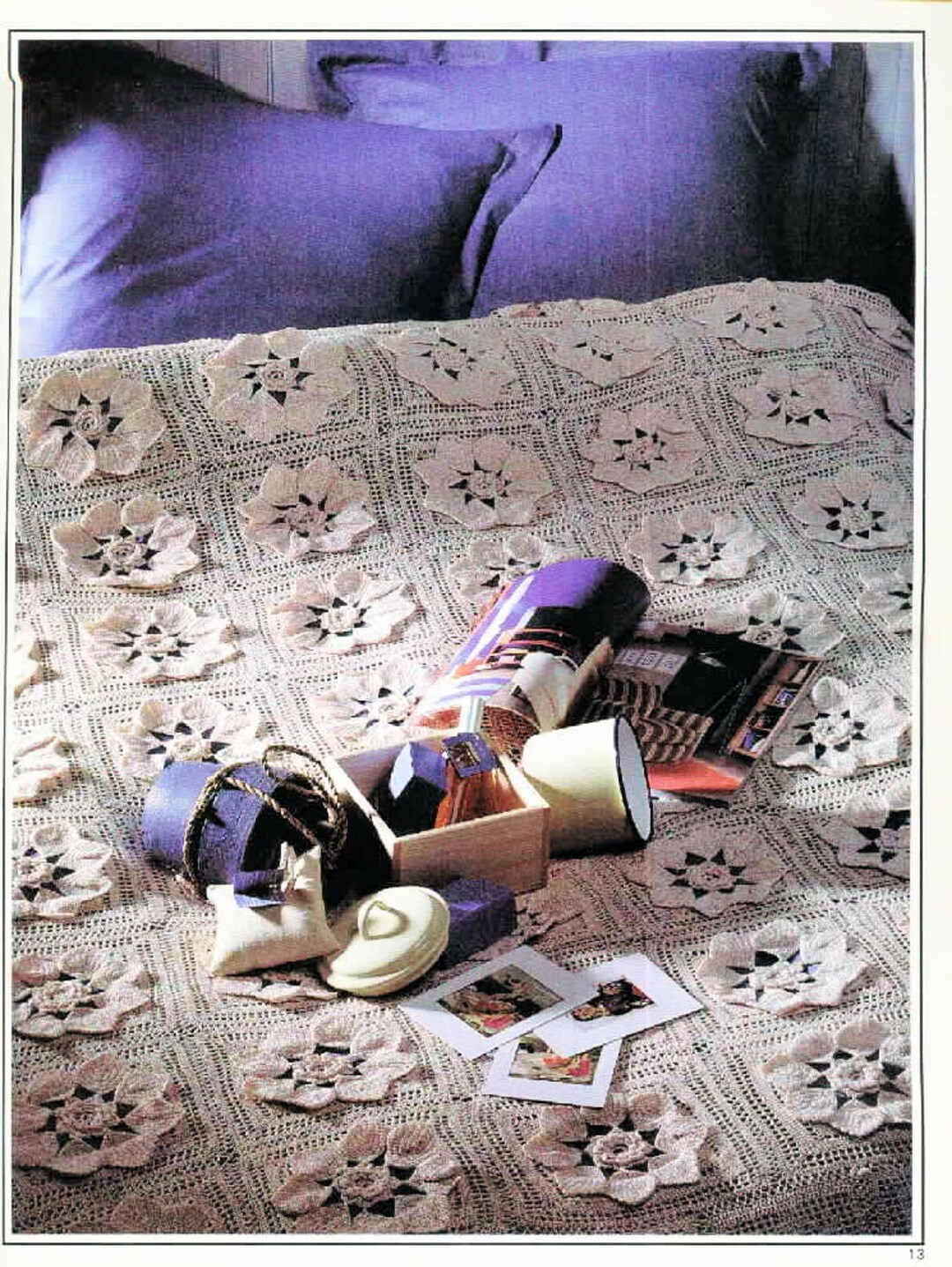 Vintage Crochet Pattern: Heirloom Lily Pond Irish Crochet Bedspread ...