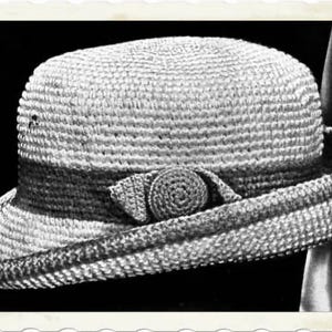 Vintage Crochet Pattern :  Bowler Hat, toddler size 2  (1916)
