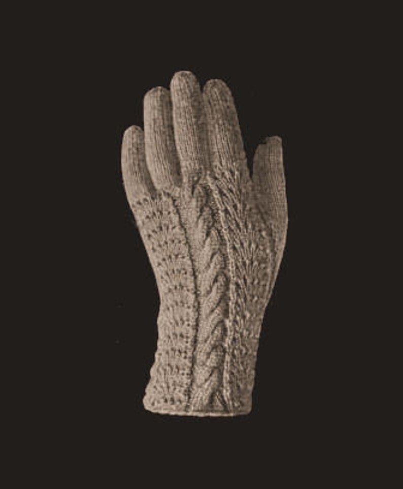 Vintage Knitting Pattern Women's Cable Glove Etsy