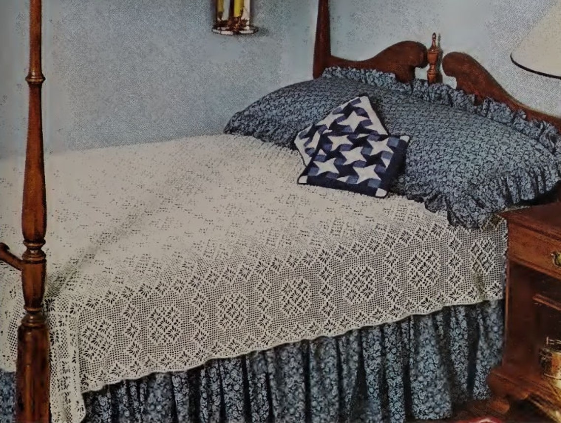 Vintage Crochet Pattern : Heirloom Nantucket Bedspread (1977) - Etsy