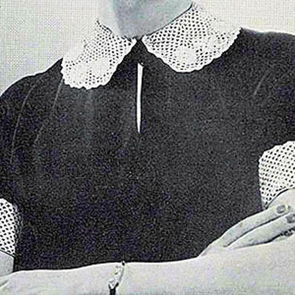 Vintage Crochet Pattern:  Heirloom Irish Crochet Collar & Cuffs (1937)