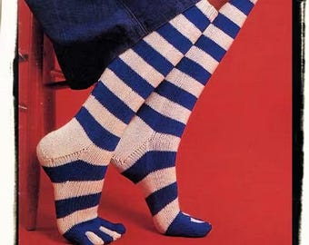 Vintage Knitting Pattern :  Toe Socks