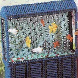Toile vintage en plastique, motif : meubles de maison de poupée Barbie, aquarium tropical