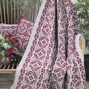 Patrón de tejido vintage: Manta afgana escandinava con colores vibrantes de 109 x 152 cm con almohadas a juego de 5,5 m.