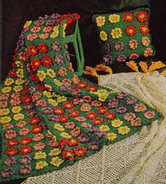 vintage granny rug blanket flower garden 【公式通販】