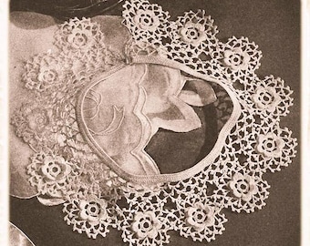 Motif au crochet vintage : collier rosier irlandais héritage (années 1940)