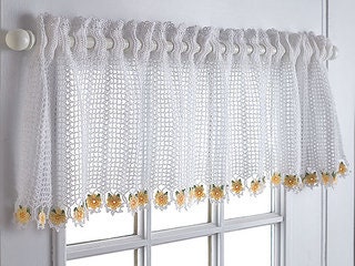 Crochet Cafe Curtain Starry Night Childs Room Nursery Decor. Kitchen Decor  Pdf Pattern 