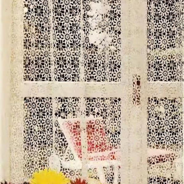 Vintage Crochet Pattern :  Heirloom Daisy Lace Curtains (1977)