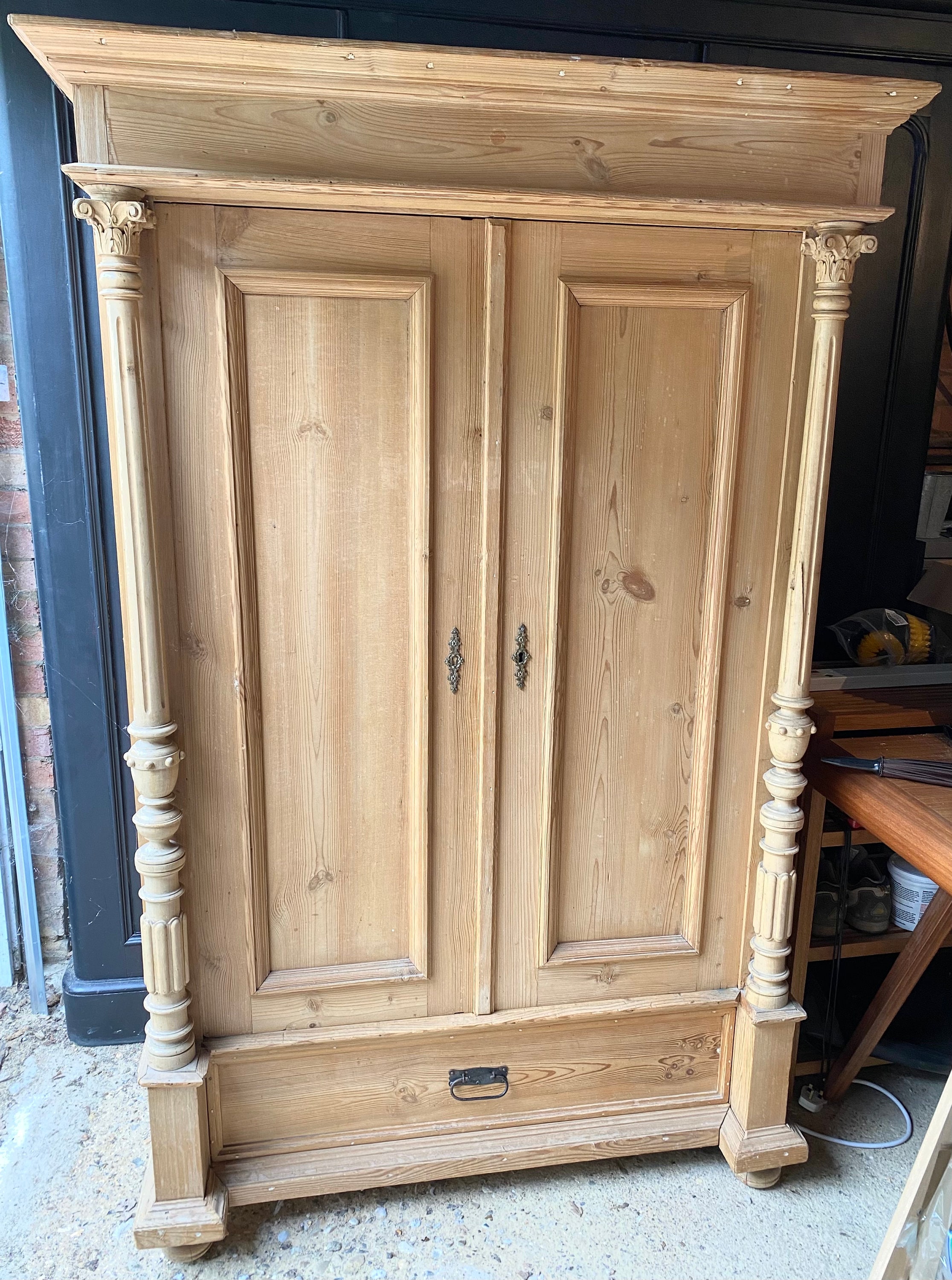 Victorian Pine Armoire Wardrobe Etsy UK