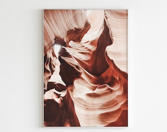 Desert Landscape Canvas Prints Antelope Slot Canyon Art Rocks Posters Painting Wall Large Wild Land Pictures Boho Decor 12x16 30x40cm x3 Unframed