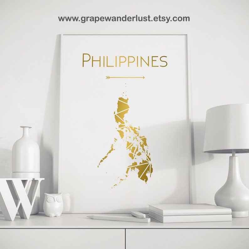 Philippines map Philippines art Philippines decor Etsy
